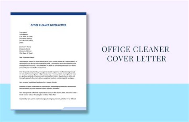 How do I write an application letter for an office cleaner?
